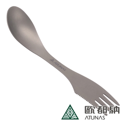 【ATUNAS 歐都納】鈦餐叉二用匙A2KTCC03N/環保無毒/輕量耐用/登山健行/露營野餐/餐具配件