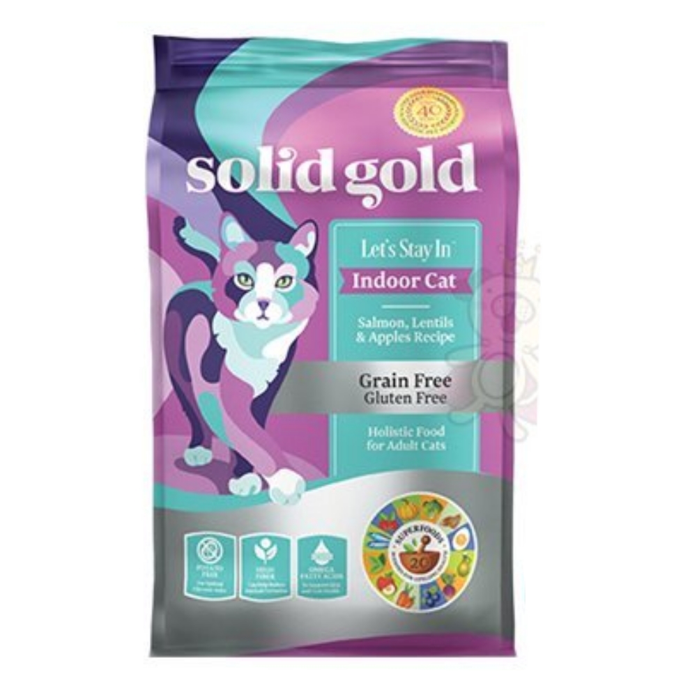 【即期20191012】Solid Gold速利高 室內化毛貓吃魚超級寵糧 1磅 兩包組