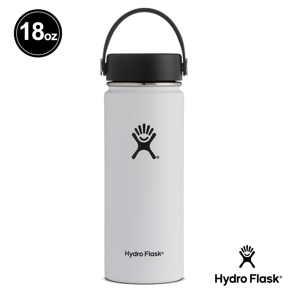 美國Hydro Flask 真空保冷/熱兩用鋼瓶 532ml 寬口 經典白