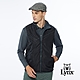 【Lynx Golf】男款保暖舒適幾何曲線菱形印花無袖雙面穿風衣布/刷毛背心-黑色 product thumbnail 2