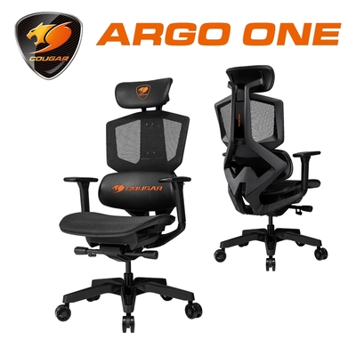 COUGAR 美洲獅 ARGO ONE PVC透氣皮革 人體工學電競椅(黑橘色/延續Argo優異的人體工學設計)