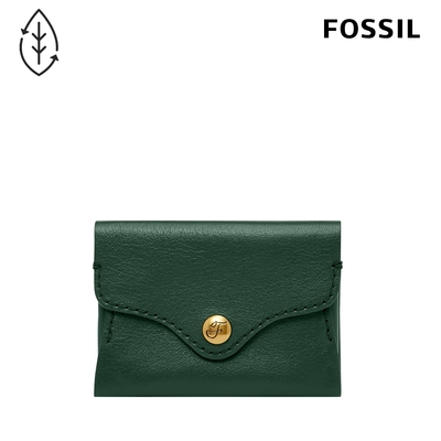 FOSSIL Heritage 復古信封真皮卡夾-松綠色 SL8230298