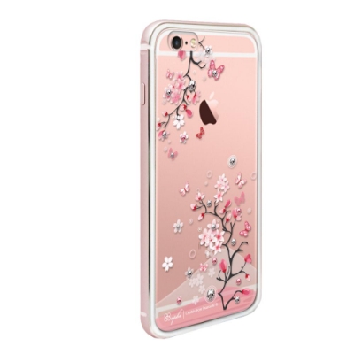 apbs iPhone6s / 6 4.7吋施華彩鑽鋁合金屬框手機殼-玫瑰金日本櫻