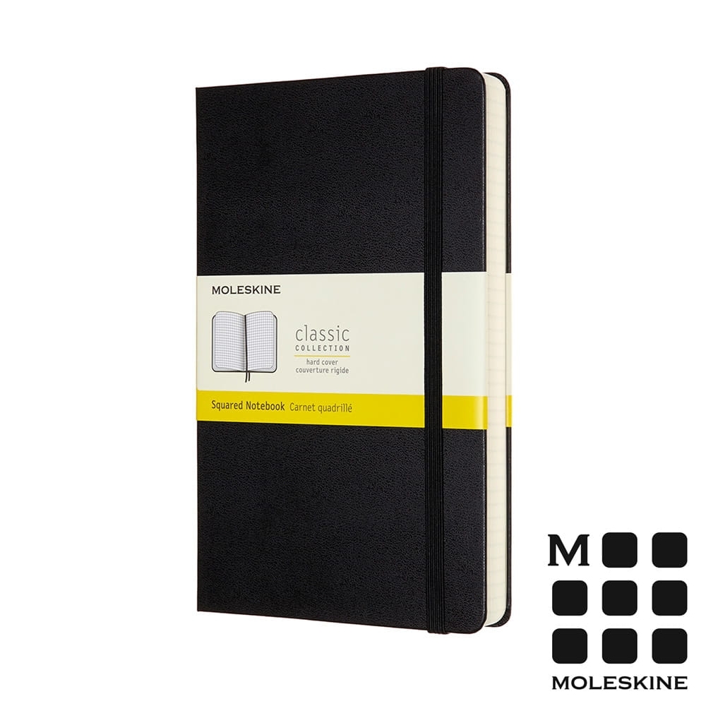 MOLESKINE 經典硬殼筆記本 (L型) 加量型-方格黑