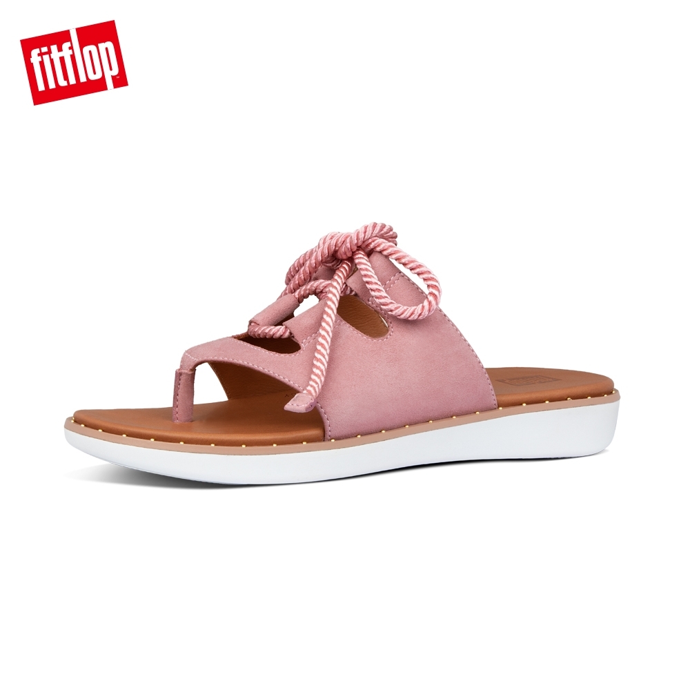 【FitFlop】FELICITY LACE-UP SUEDE TOE-THONGS夾腳涼鞋-女(柔和粉)