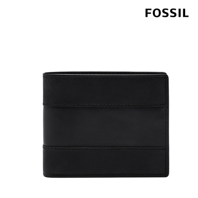 FOSSIL Everett 真皮證件格經典皮夾-黑色 ML4397001 (禮盒組附鐵盒)