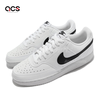 Nike 休閒鞋 Court Vision LO 男女鞋 經典款 復古 皮革 環保理念 情侶穿搭 白 黑 DH2987-101