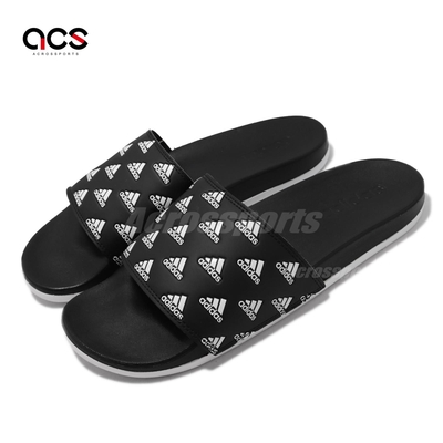 adidas 拖鞋 Adilette Comfory 套腳 男鞋 愛迪達 輕便 舒適穿搭 滿版印花 黑 白 GV9735