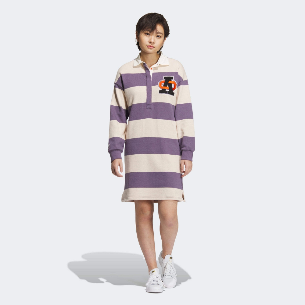 adidas 洋裝 女款 運動洋裝 長版上衣 亞規 三葉草 MC POLO DRESS 紫 IN1061