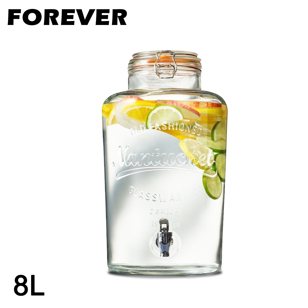 日本FOREVER 派對專用玻璃果汁飲料桶8L