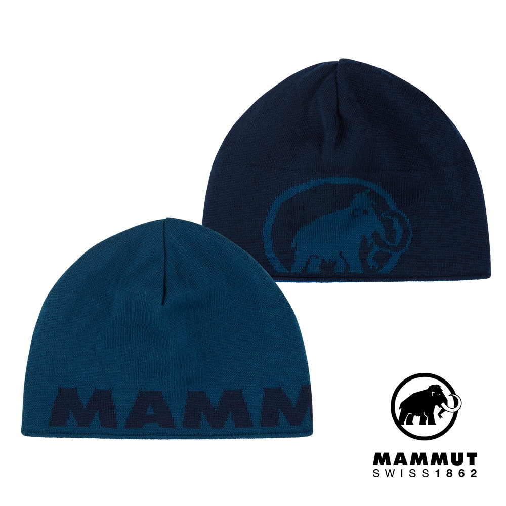 Mammut長毛象 Mammut Logo Beanie 正反兩用LOGO保暖羊毛帽 深冰藍/海洋藍 #1191-04891 | 棒球帽 ...