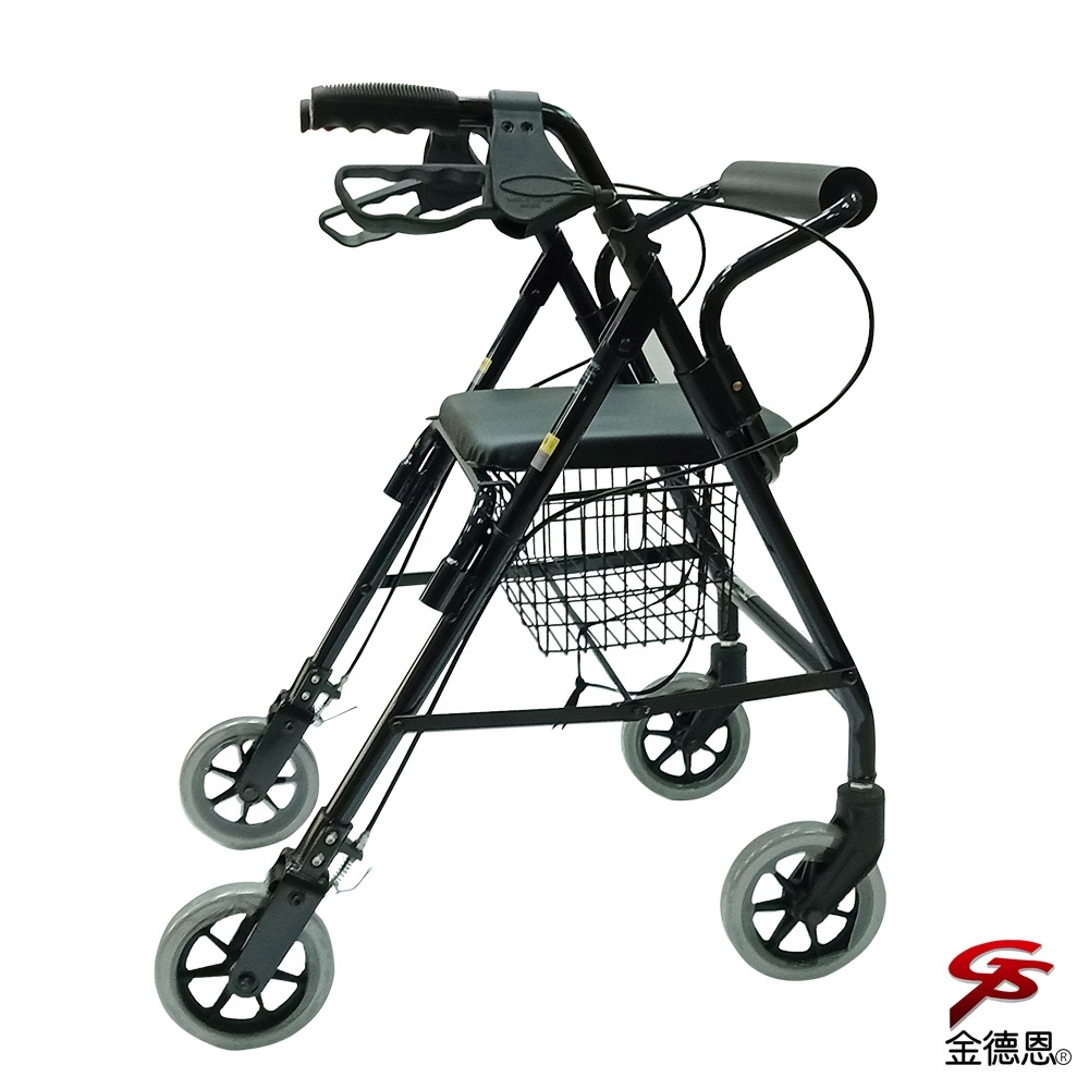 金德恩 台灣製造 輕巧型五段可調式雙煞助行器/助步器/輔助椅/摺疊收納