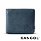 福利品 KANGOL 韓式潮流橫式短皮夾+鑰匙圈禮盒-皮紋藍 product thumbnail 1