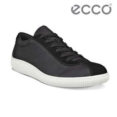 ECCO SOFT ZERO 柔酷零點復古保齡球皮革休閒鞋 男鞋 黑色