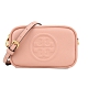 TORY BURCH Perry Bombe mini 荔枝皮革雙拉鍊相機斜背包(玫瑰粉) product thumbnail 1