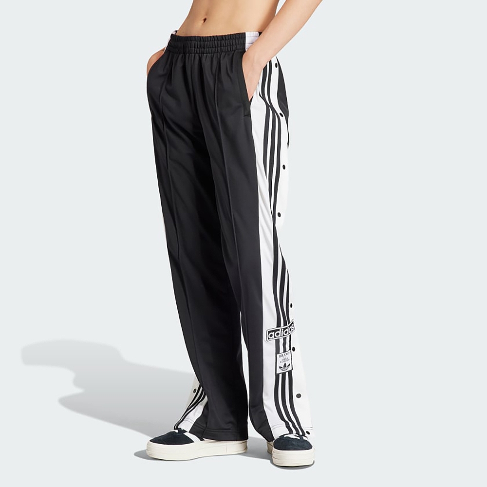 adidas 愛迪達 長褲 女款 運動褲 排扣 三葉草 ADIBREAK PANT 黑白 IU2519