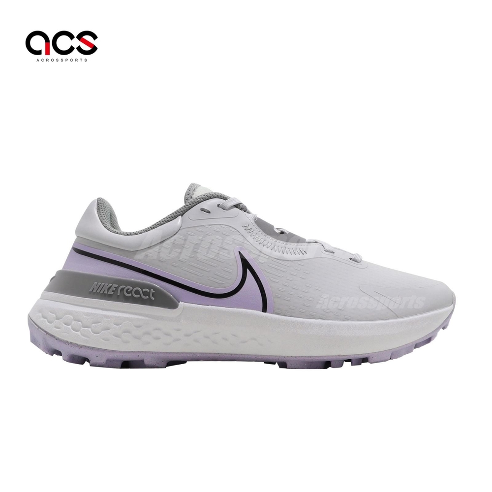 Nike 高爾夫球鞋Infinity Pro 2 Wide 寬楦男鞋灰紫緩震高球運動鞋