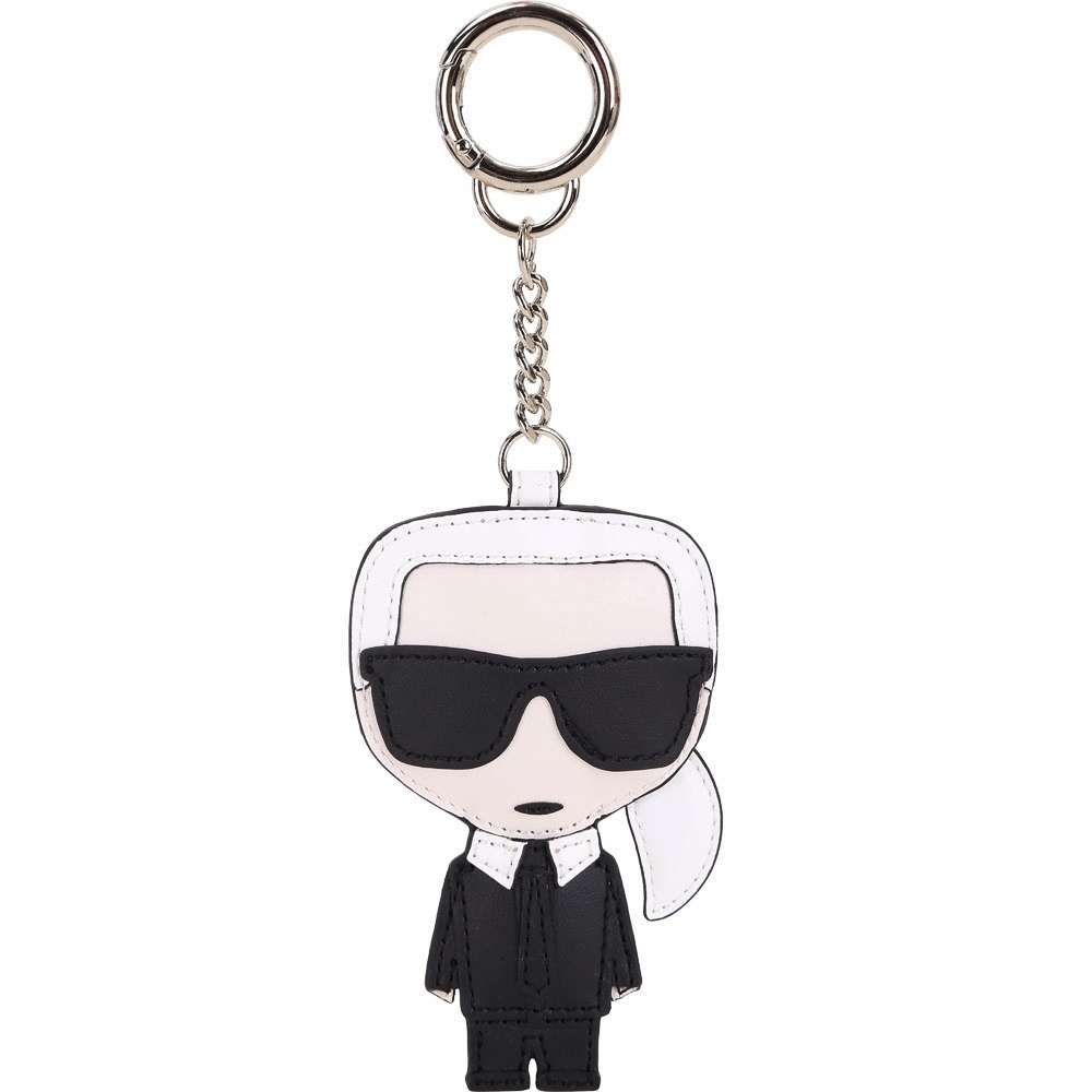 KARL LAGERFELD 老佛爺人像皮革鑰匙圈/吊飾