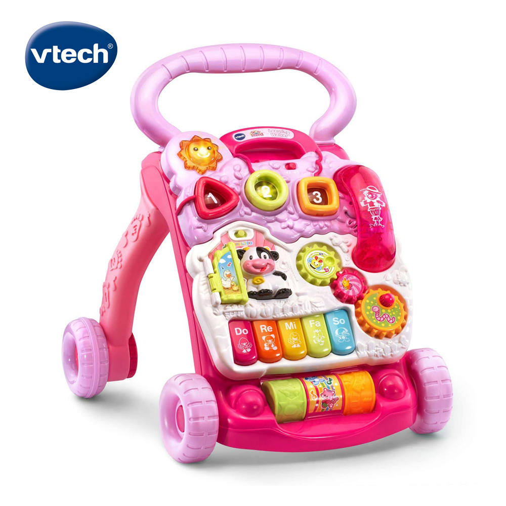 【Vtech】寶寶聲光學步車-粉