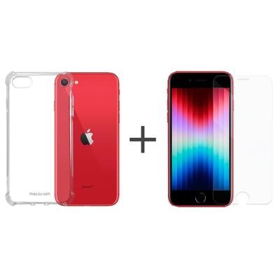 Metal-Slim Apple iPhone SE(第三代) 4.7吋 2022 強化軍規防摔抗震空壓手機殼+玻璃貼