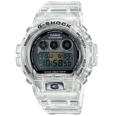 CASIO 卡西歐 G-SHOCK 40週年限定 獨特透視錶面 半透明 經典三眼 數位系列 DW-6940RX-7_50mm