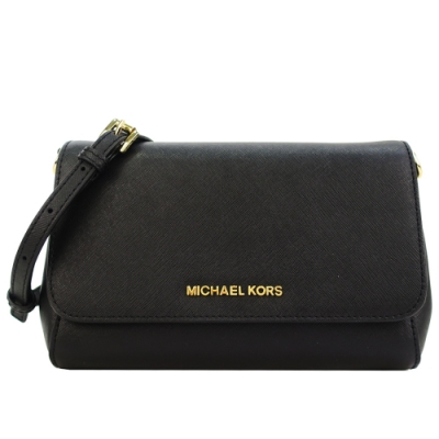 MICHAEL KORS  金字翻蓋斜背包-黑