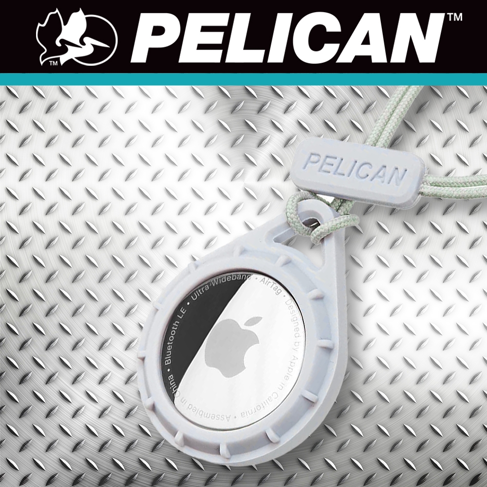 美國 Pelican 派力肯 AirTag 專用軍規防摔吊飾 - 淺灰 (掛繩款) product image 1