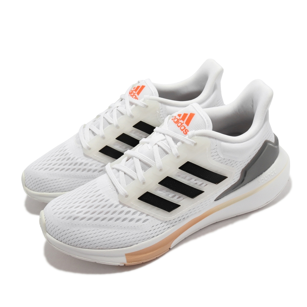 adidas 慢跑鞋 EQ21 Run 愛迪達 運動 女鞋 再生材質 透氣網布 避震 包覆 路跑 白 黑 H00540