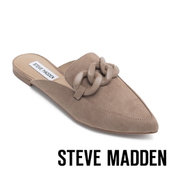 STEVE MADDEN-FINLEY 絨布鍊條穆勒拖鞋-卡其色