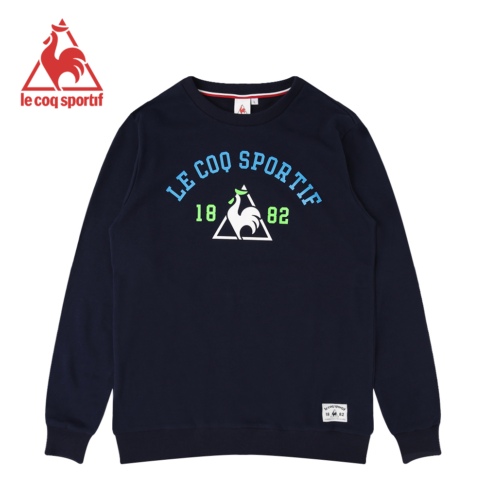 le coq sportif 法國公雞牌長袖圓領T恤 男-丈青