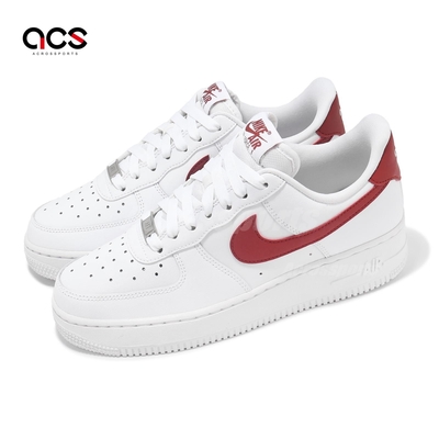 Nike 休閒鞋 Wmns Air Force 1 07 女鞋 白 橘 皮革 AF1 運動鞋 DD8959-115