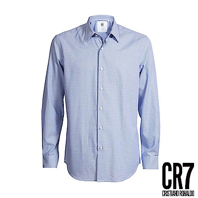 CR7-Slim Fit藍白十字紋襯衫(8631-7300-508)