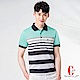 Christian義式渡假跳色口袋POLO_粉綠黑條(PS888-43) product thumbnail 1