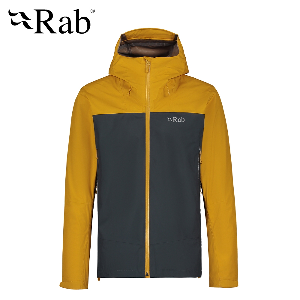 【英國 RAB】Arc Eco Jacket 防風防水連帽外套 男款 深南瓜黃 #QWH07