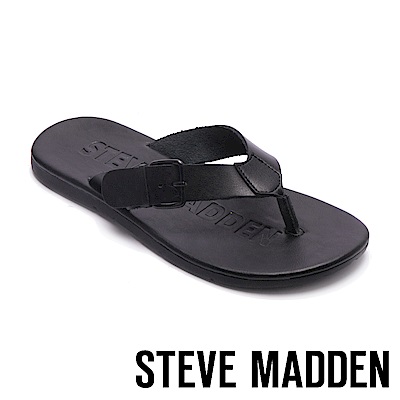 STEVE MADDEN-SECURED扣帶式男士夏季夾腳涼拖鞋-黑色