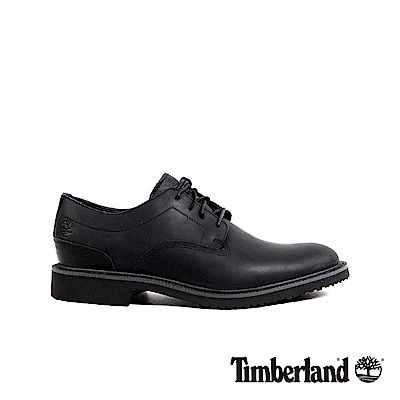 Timberland 男款黑色粒面皮革淺口鞋