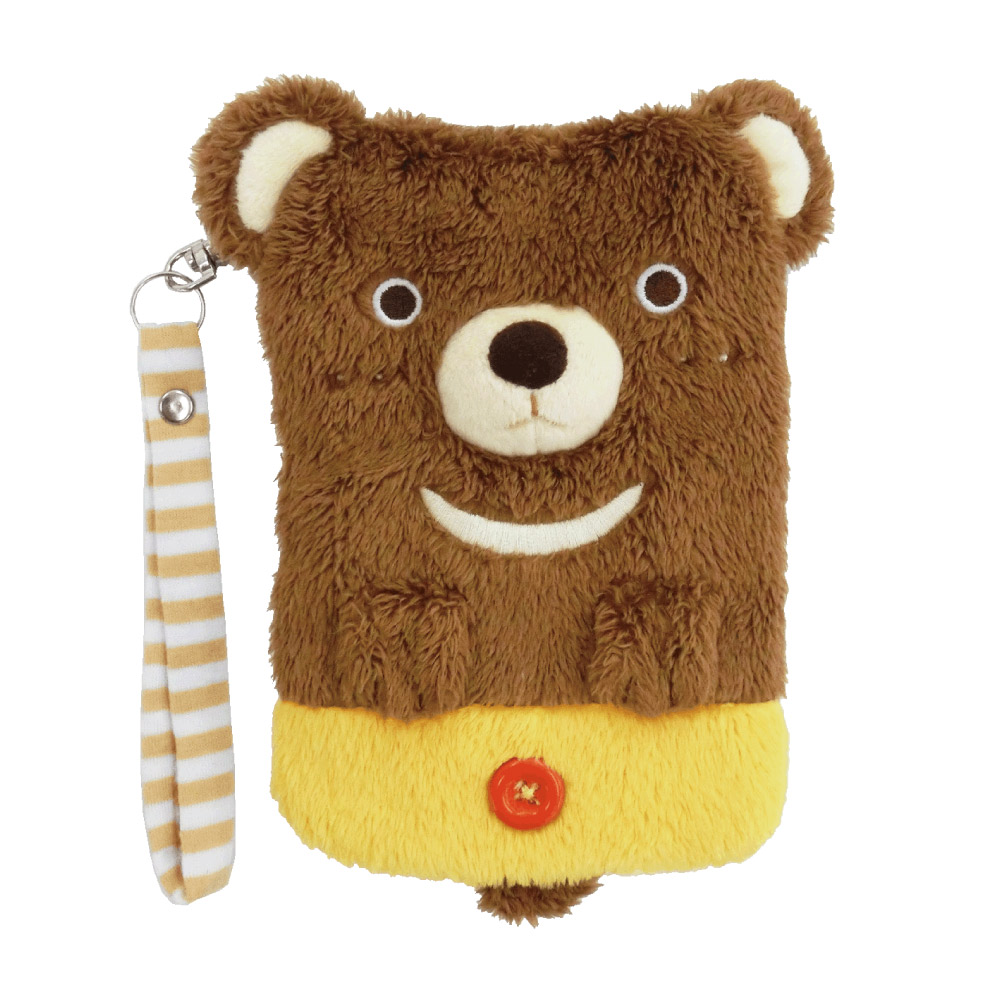 動物樂園毛絨手機提袋 小棕熊 UNIQUE