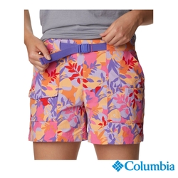 Columbia 哥倫比亞 女款-UPF50防潑短褲-桃紅印花 UAR24690FR / SS23