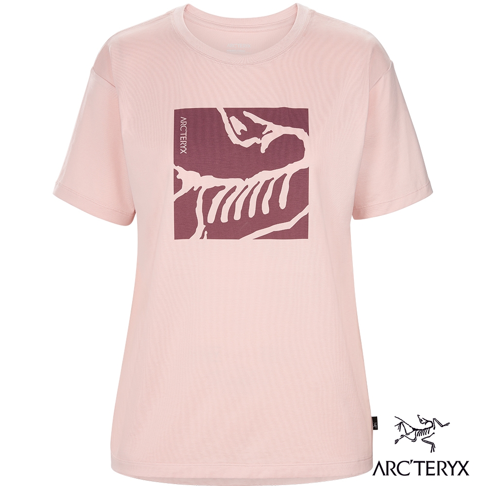 Arcteryx 始祖鳥 女 LOGO 短袖休閒 Tee 沙漠粉/丘比特紫