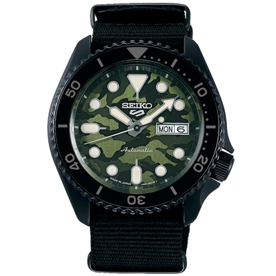 SEIKO 精工錶 5 Sports 迷彩 機械錶 4R36-13B0G(SRPJ37K1)42.5mm