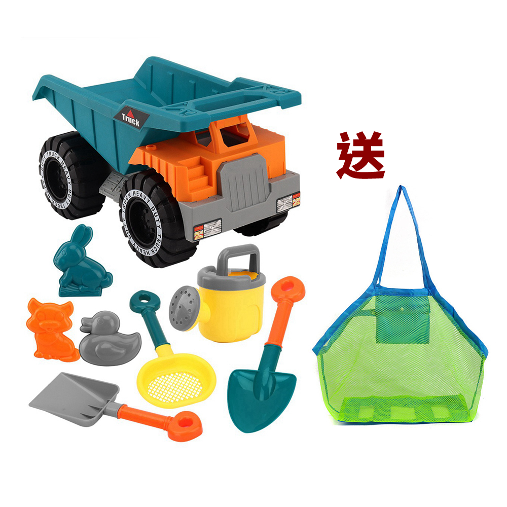 【Vanibaby】玩沙玩具 沙灘卡車8件組 (加送大沙灘玩具收納袋)