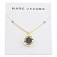 MARC JACOBS 圓牌LOGO垂墜淡金色項鍊(黑色) product thumbnail 1