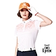 【Lynx Golf】女款吸濕排汗抗UV機能素面漸層品牌字樣印花短袖立領POLO衫/高爾夫球衫-白色 product thumbnail 2