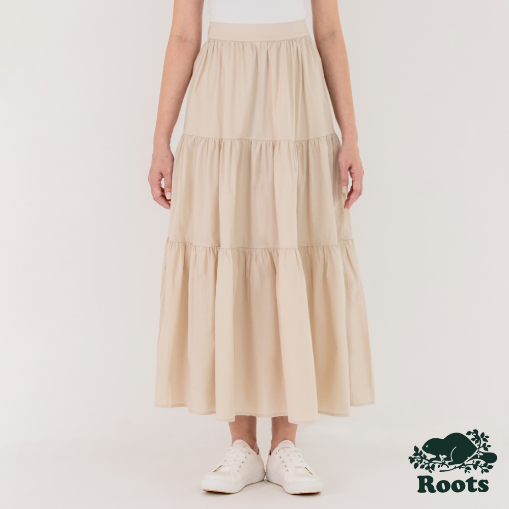 Roots女裝- 喚起自然之心系列 有機棉蛋糕裙-燕麥色