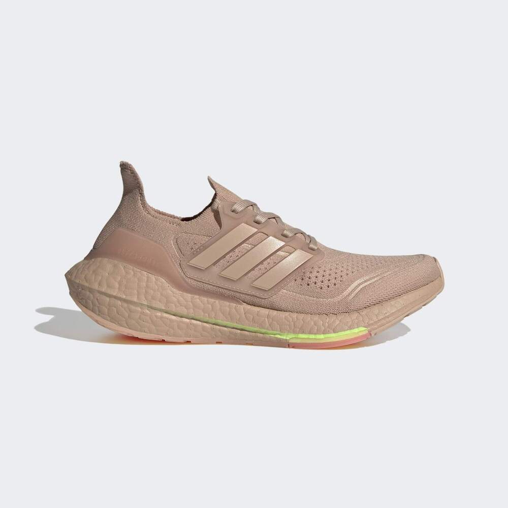 Adidas Ultraboost 21 W [FY0391] 女鞋 慢跑 運動休閒 輕量 支撐 緩衝 彈力 卡其 粉紅