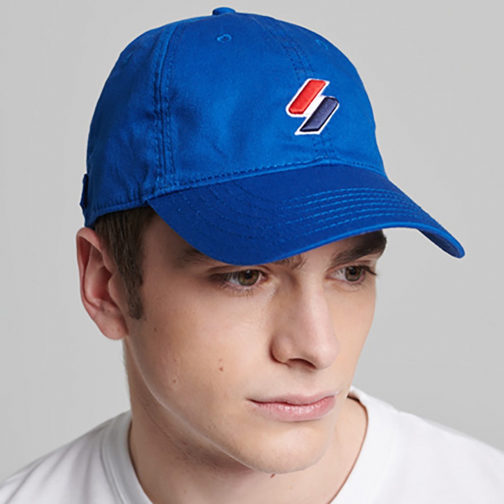 SUPERDRY 棒球帽 CODE ESS BSB CAP 皇家藍棒球帽