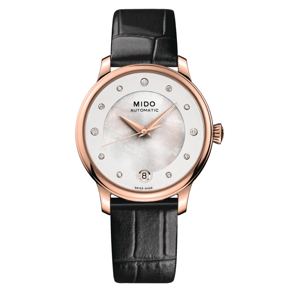 MIDO美度 官方授權 BARONCELLI永恆系列 大日期窗機械腕錶 母親節 禮物 33mm/ M0392073610600