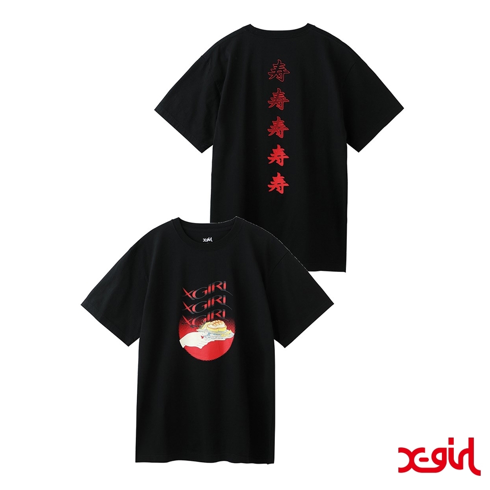 X-girl SUSHI S/S TEE壽司短T-黑