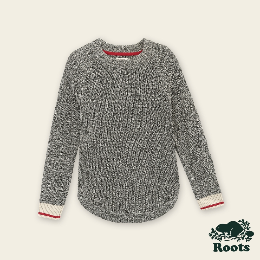 Roots女裝-經典小木屋系列 經典針織罩衫-灰色