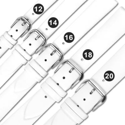 Watchband / 超薄 各品牌通用 簡約經典 真皮錶帶 不鏽鋼扣頭 白色